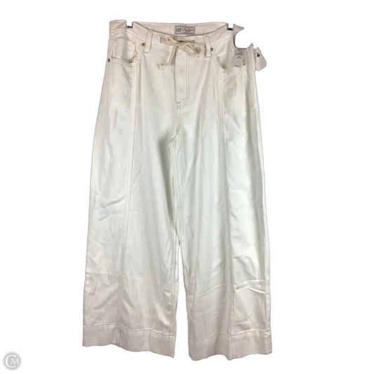 Jeans Wide Leg By Gap In White Denim, Size: 10