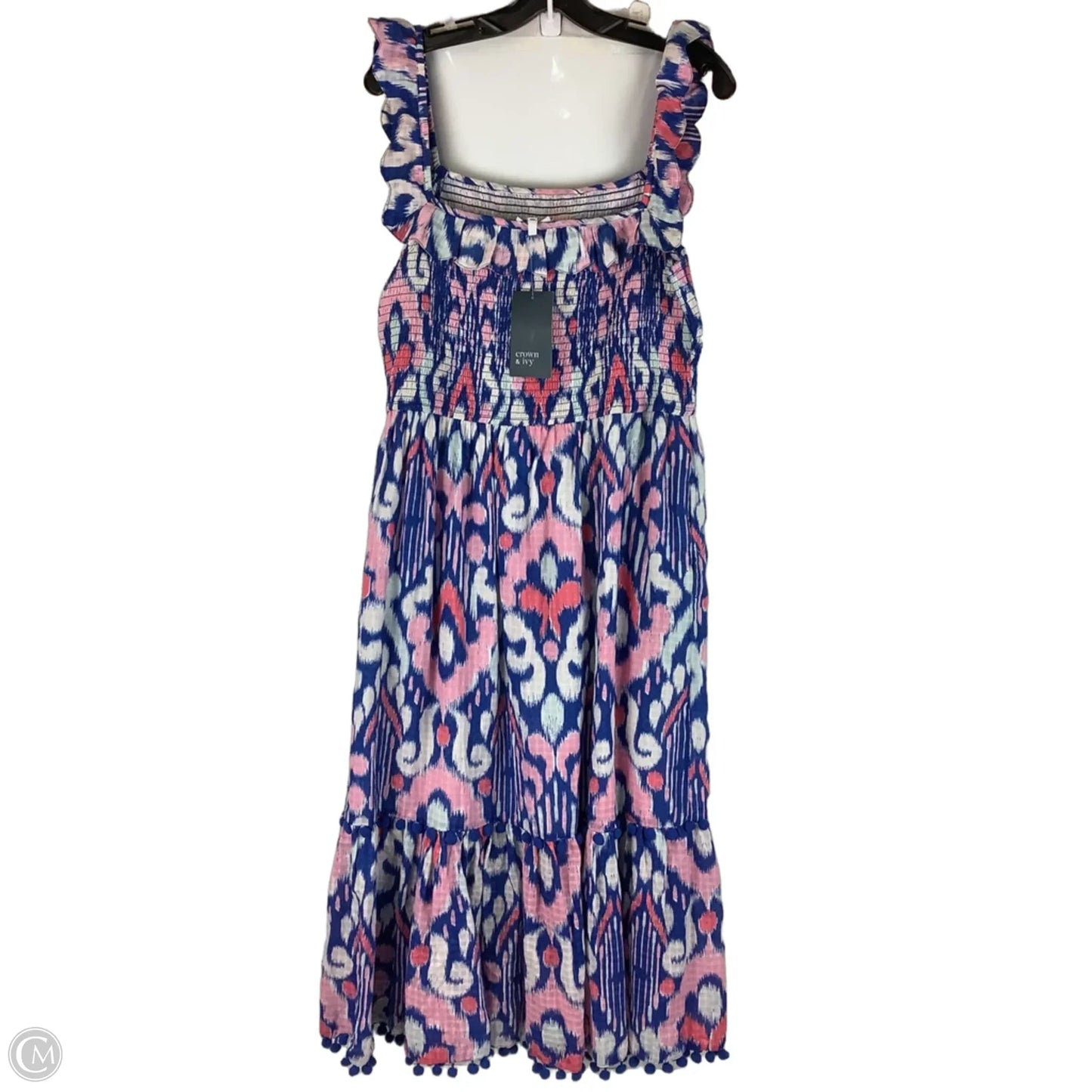Dress Casual Midi By Crown And Ivy In Blue & Pink, Size: Xl