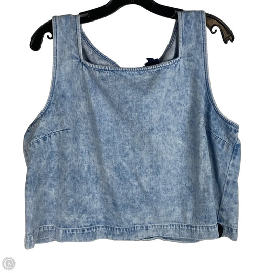 Top Sleeveless By Gap In Blue Denim, Size: Xl