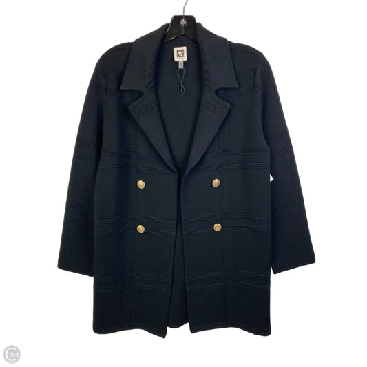 Sweater Cardigan By Anne Klein In Black & Gold, Size: M