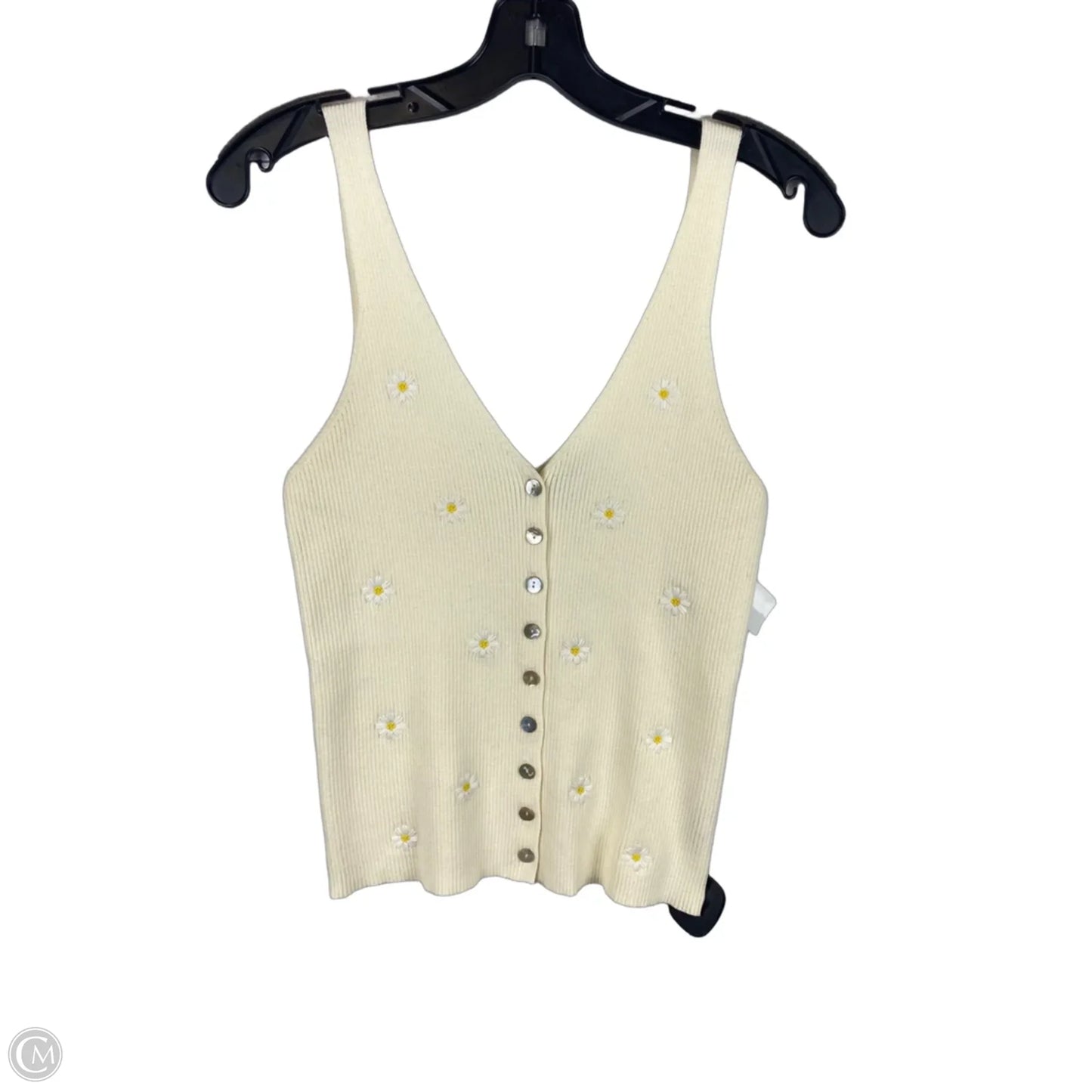 Top Sleeveless By Frnch In Cream, Size: L