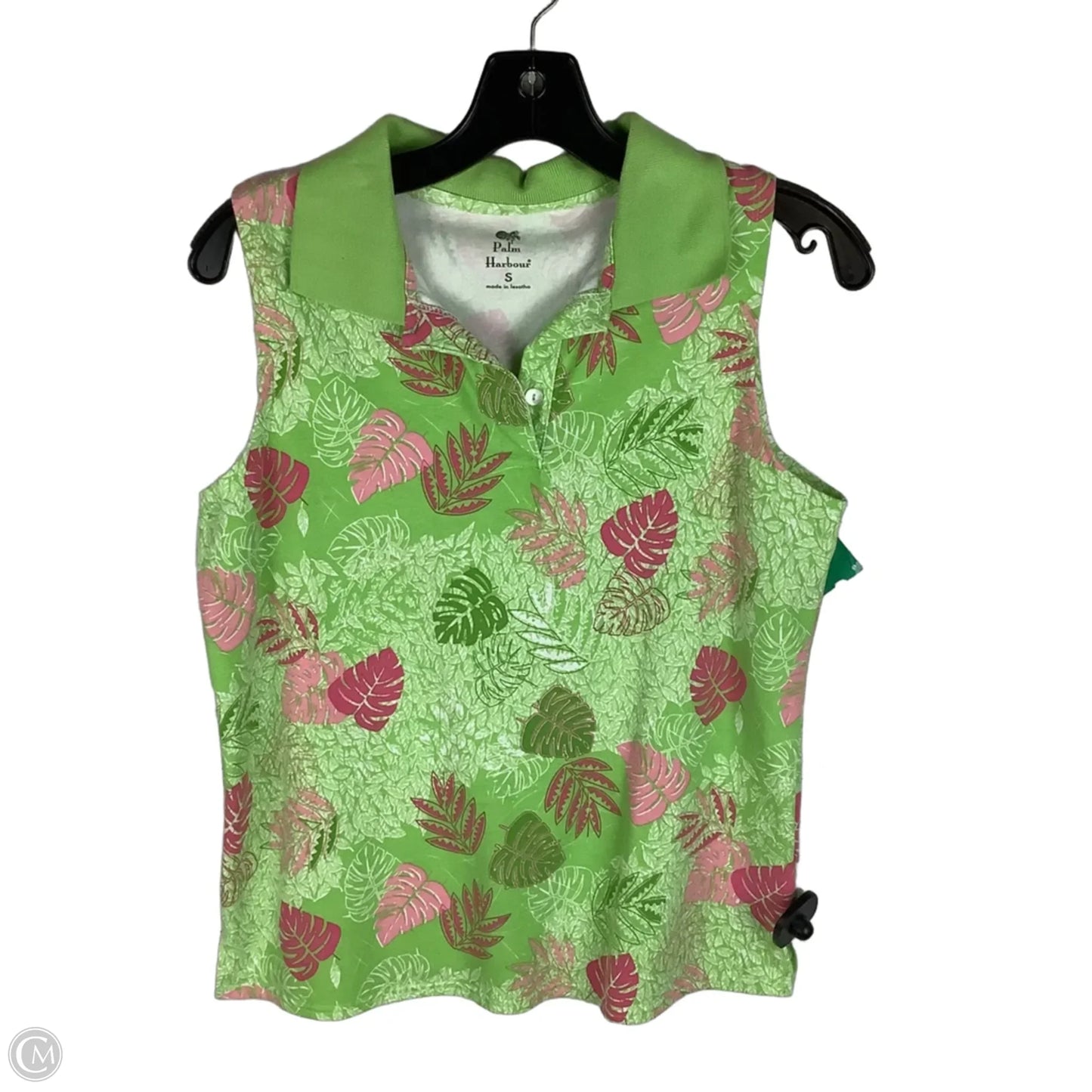 Top Sleeveless By Clothes Mentor In Green & Pink, Size: S
