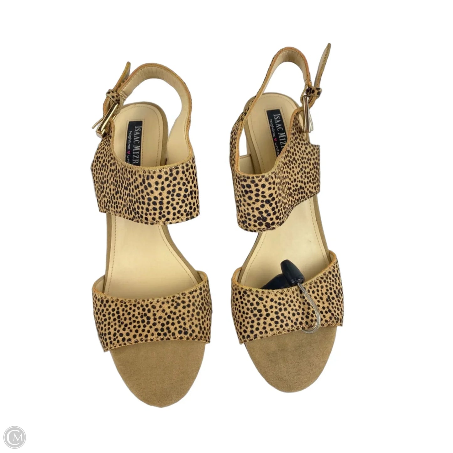 Sandals Heels Block By Isaac Mizrahi In Black & Tan, Size: 9