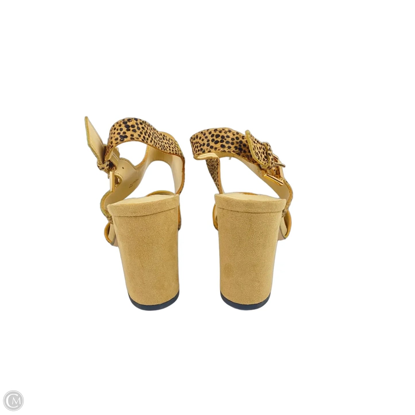 Sandals Heels Block By Isaac Mizrahi In Black & Tan, Size: 9