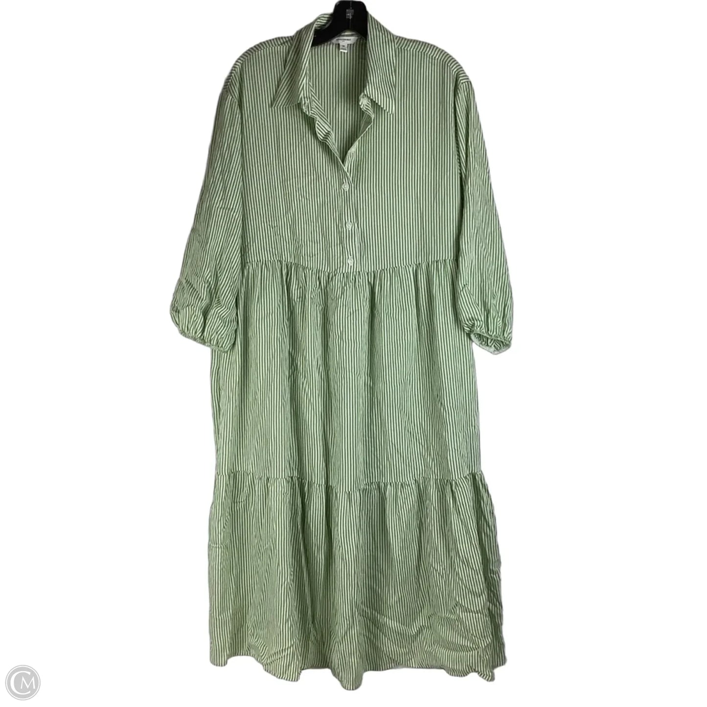 Dress Casual Midi By Banana Republic In Striped Pattern, Size: M