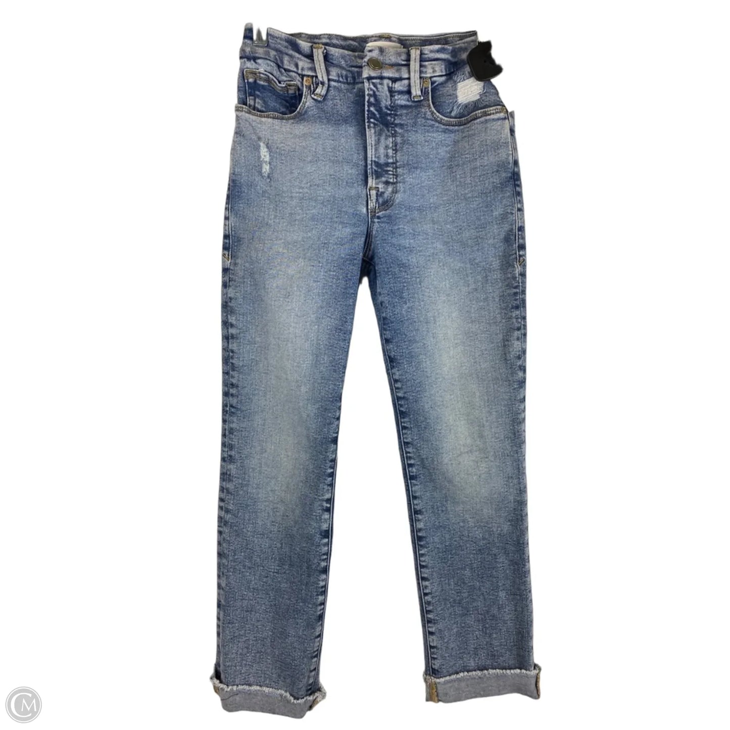 Jeans Straight By Good American In Blue Denim, Size: 4