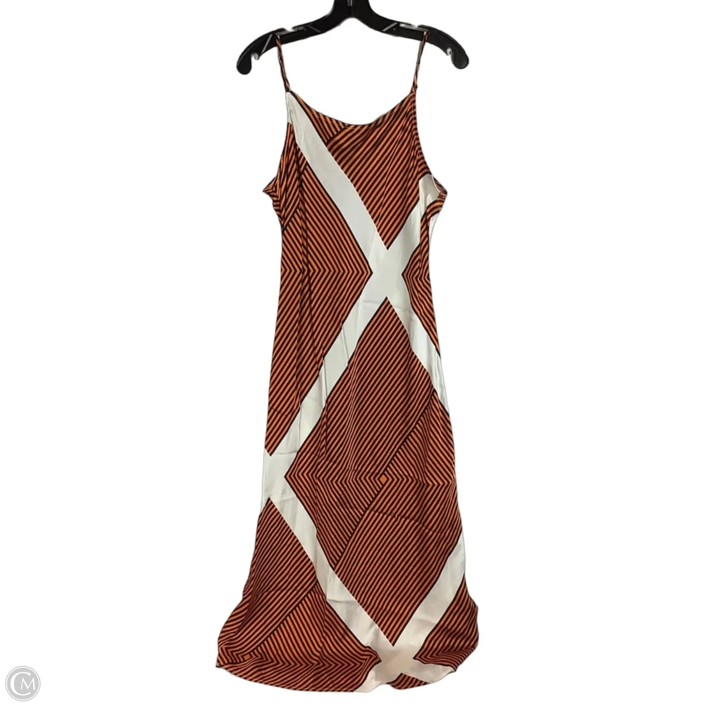 Dress Party Long By Loft In Orange & White, Size: 10