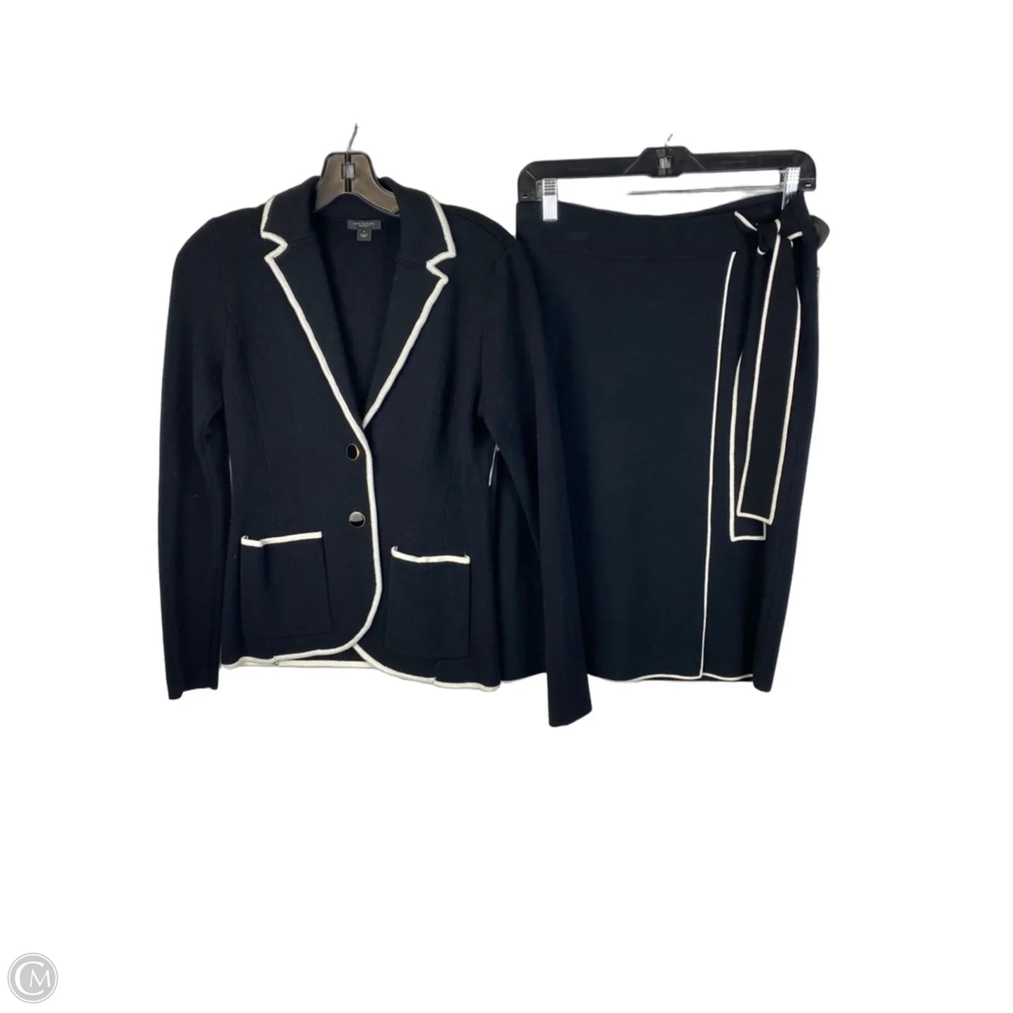 Dress Suit 2pc By Ann Taylor In Black & White, Size: S