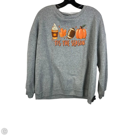 Sweatshirt Crewneck By Shein In Grey & Orange, Size: 2x