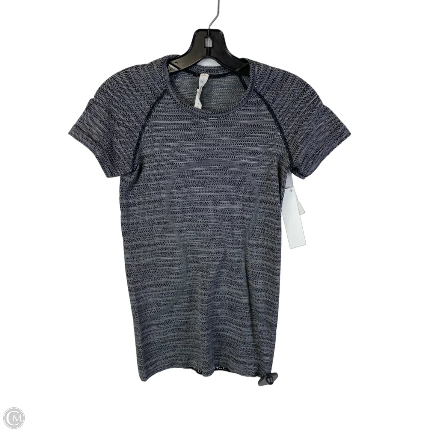 Athletic Top Short Sleeve By Lululemon In Grey, Size: 4