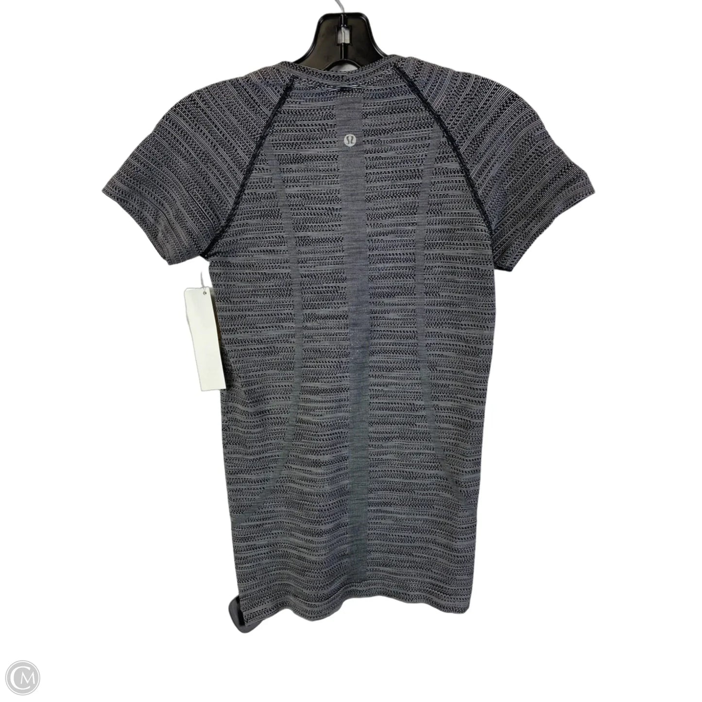 Athletic Top Short Sleeve By Lululemon In Grey, Size: 4