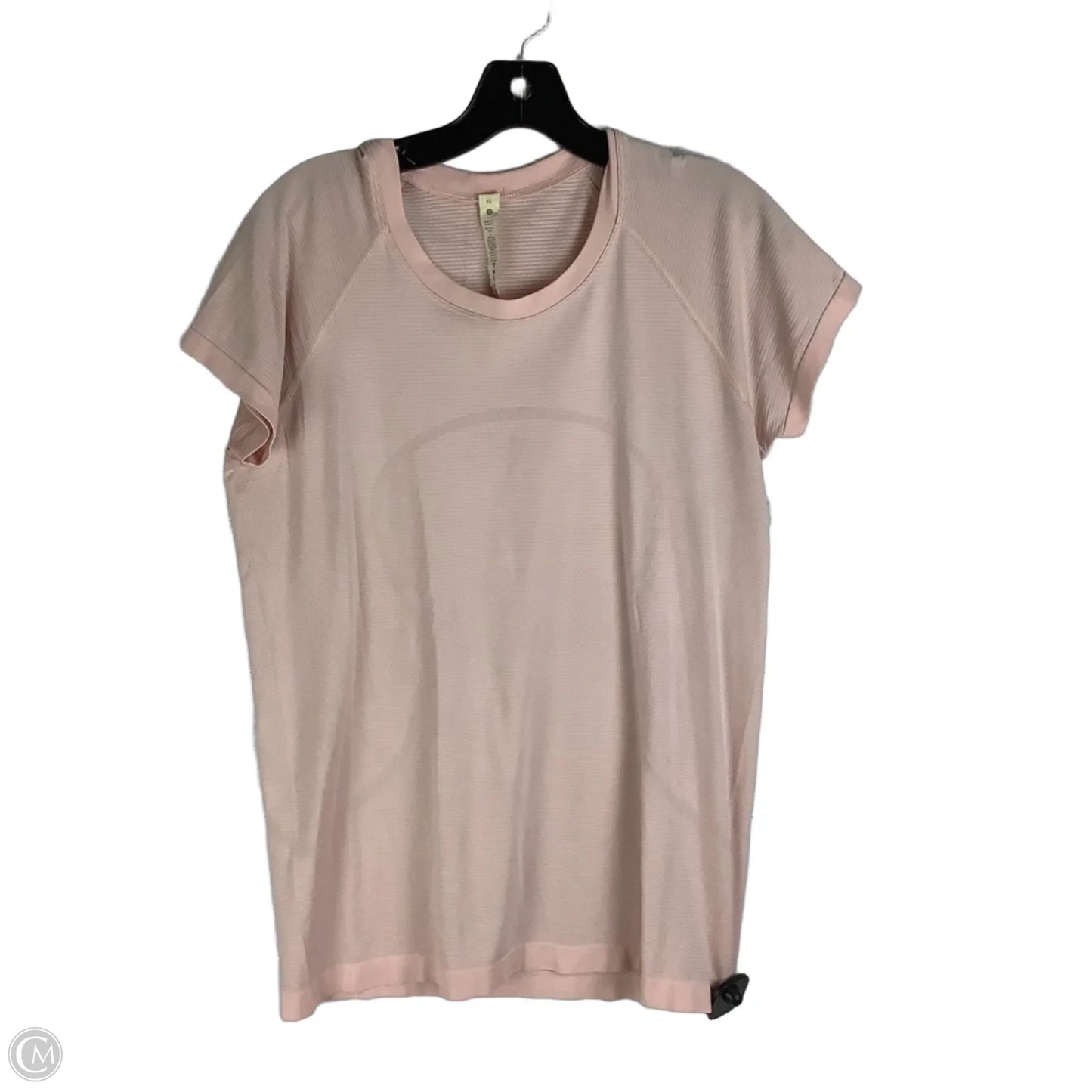 Athletic Top Short Sleeve By Lululemon In Pink, Size: 12