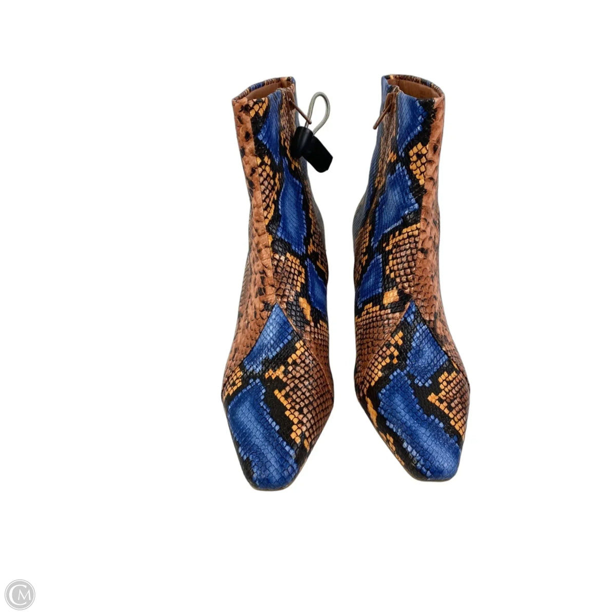 Boots Ankle Heels By Coconuts In Blue & Tan, Size: 8.5