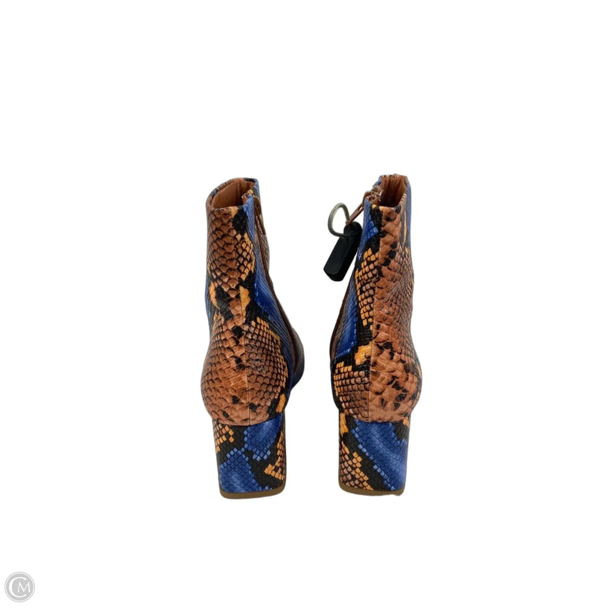 Boots Ankle Heels By Coconuts In Blue & Tan, Size: 8.5