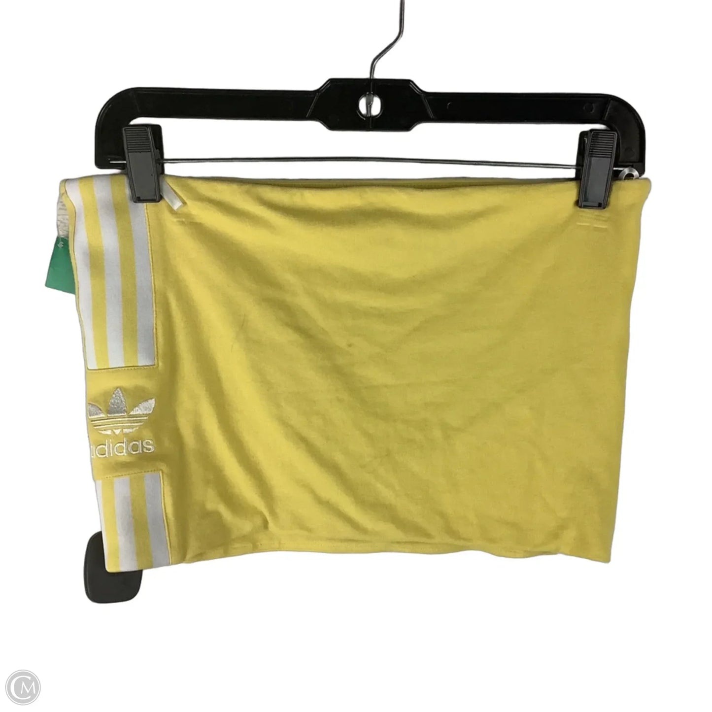 Top Sleeveless By Adidas In White & Yellow, Size: M