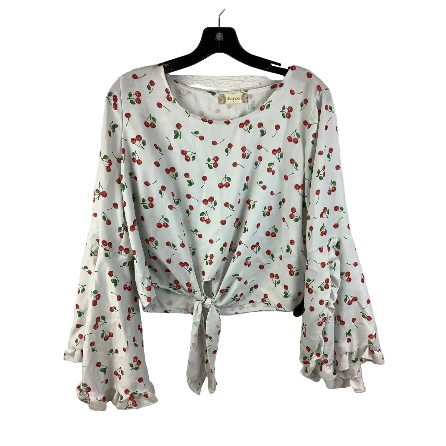 Top Long Sleeve By Altard State In Red & White, Size: L