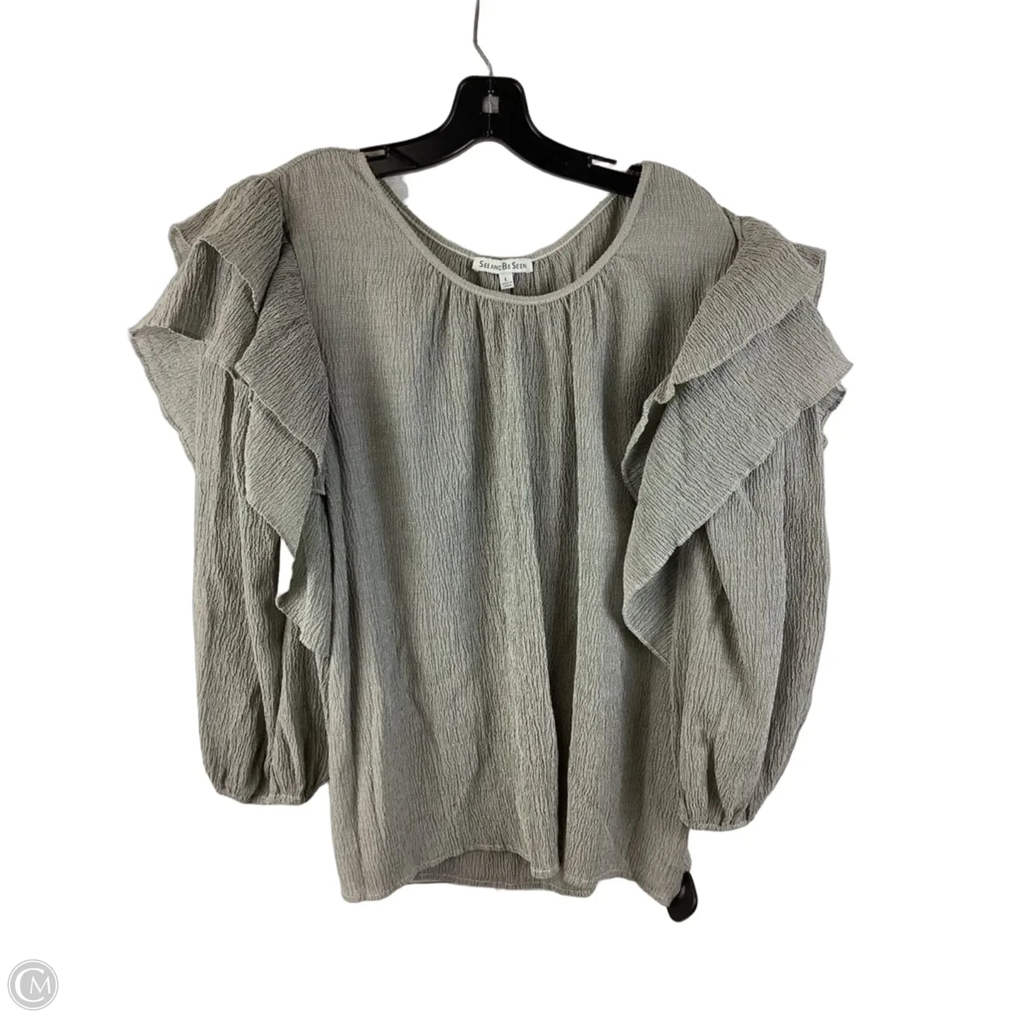 Top Long Sleeve By See And Be Seen In Grey, Size: L
