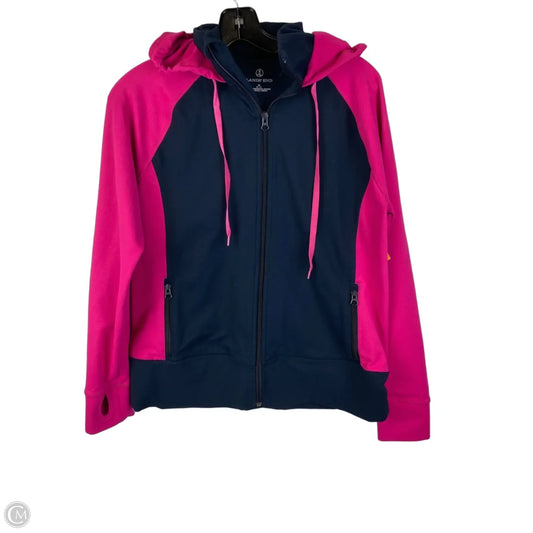 Sweatshirt Hoodie By Lands End In Blue & Pink, Size: M