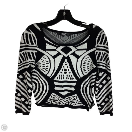 Top Long Sleeve By Badgley Mischka In Black & White, Size: S