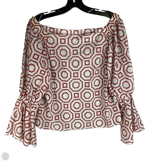 Top Long Sleeve 100% cotton By Cma In Red & White, Size: L