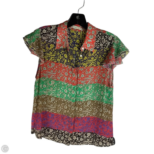 Top Sleeveless Designer By Alice + Olivia In Multi-colored, Size: S 100% silk