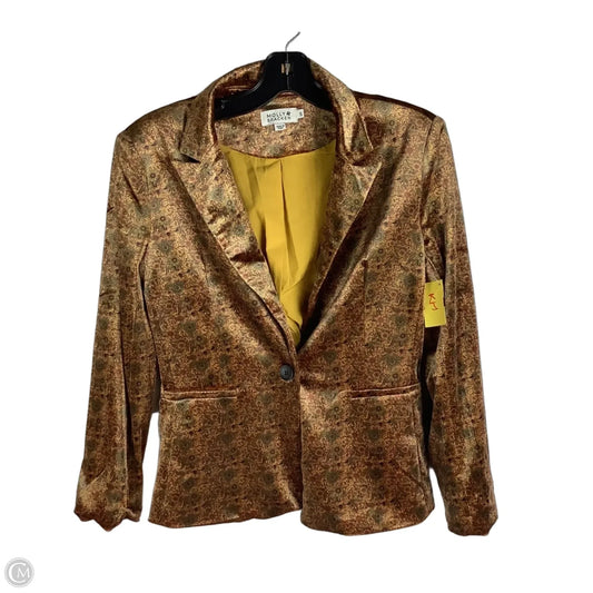 Blazer By Molly Bracken In Green & Yellow, Size: S