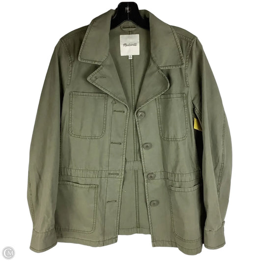 Jacket Shirt By Madewell 100% cotton In Green, Size: M