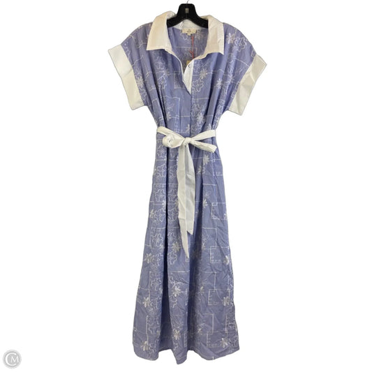 Dress Casual Midi By Entro In Blue & White, Size: L
