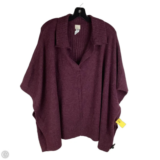 Sweater Short Sleeve By A New Day In Purple, Size: Osfm