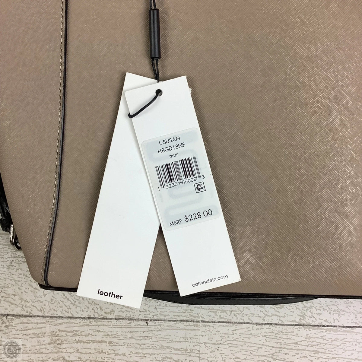 Handbag Leather By Calvin Klein, Size: Medium