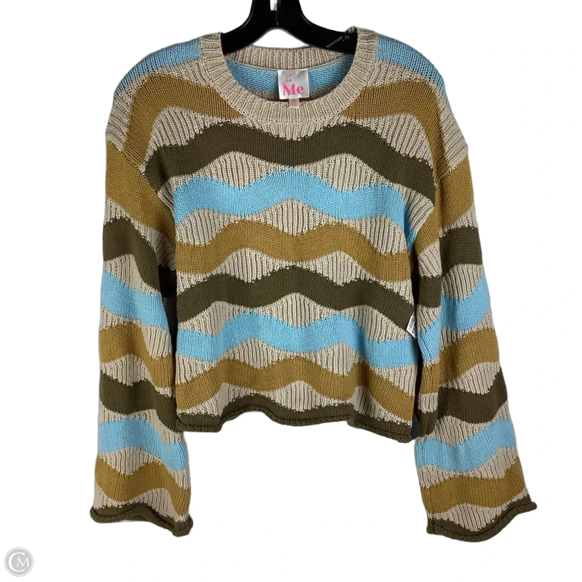 Sweater By So Me In Blue & Tan, Size: S