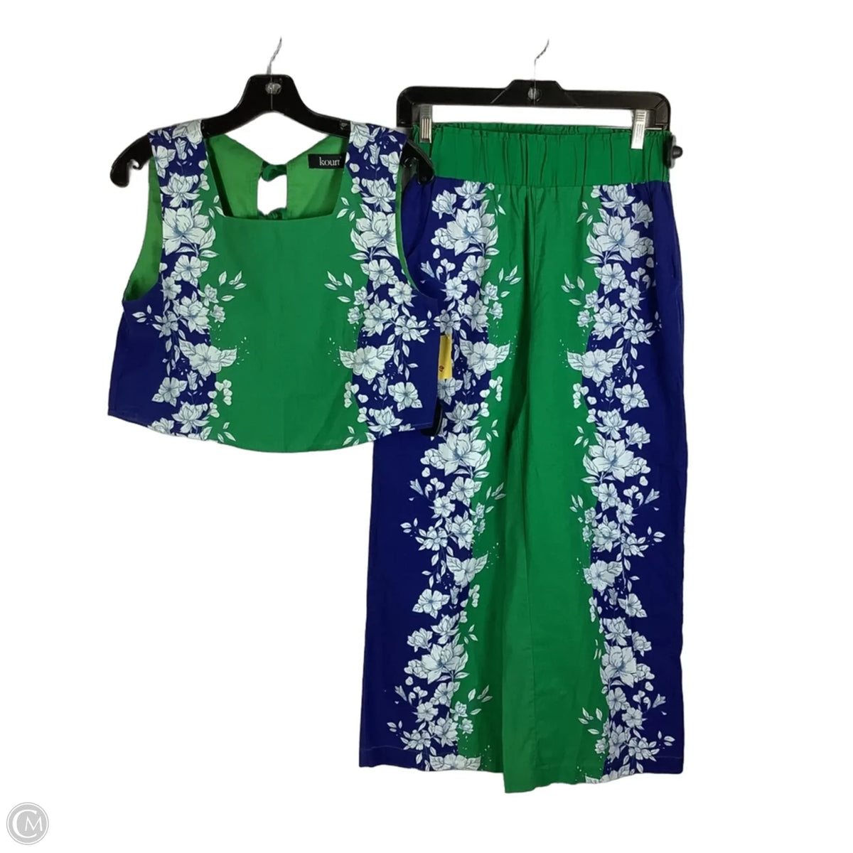 Pants Set 2pc By Cmb In Blue & Green, Size: S