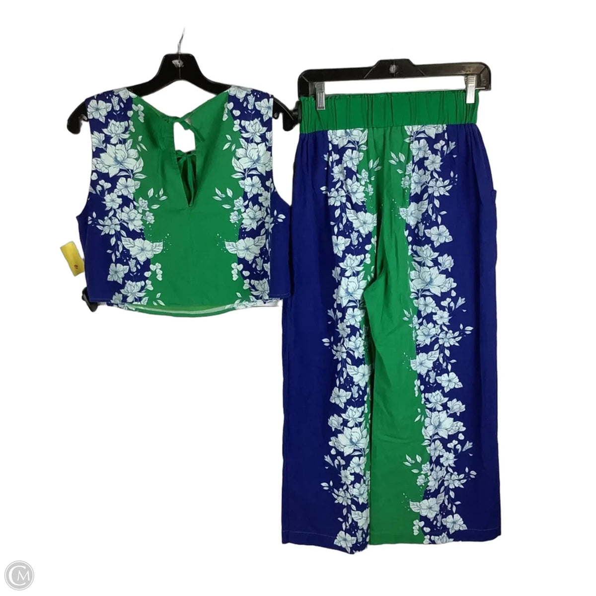 Pants Set 2pc By Cmb In Blue & Green, Size: S