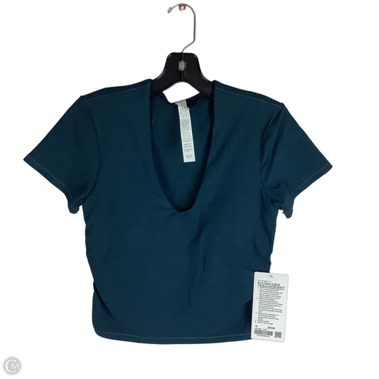 Athletic Top Short Sleeve By Lululemon In Blue, Size: 10