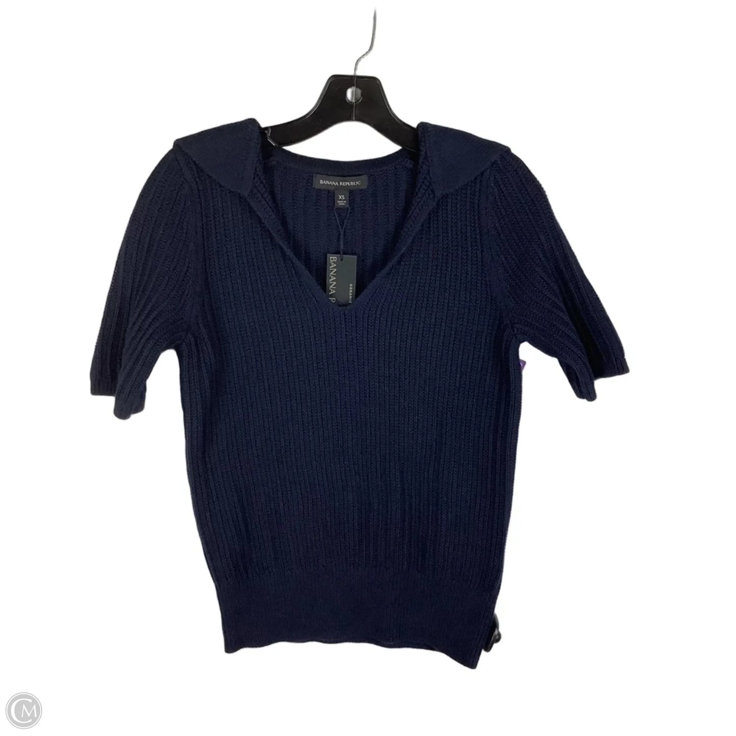 Sweater Short Sleeve By Banana Republic In Navy, Size: Xs