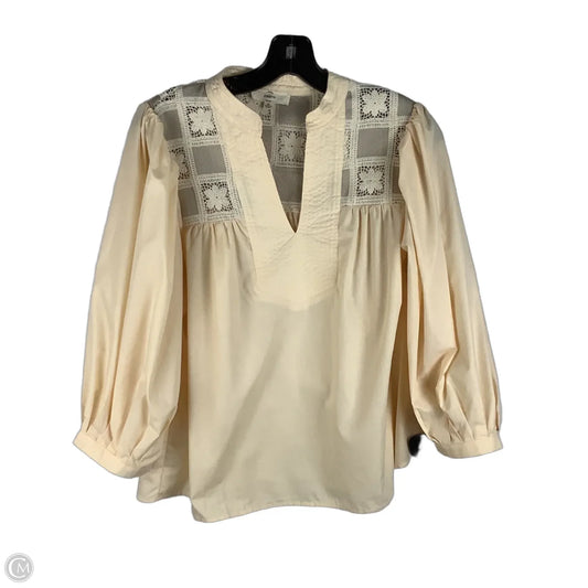 Top Long Sleeve By Entro In Cream, Size: M