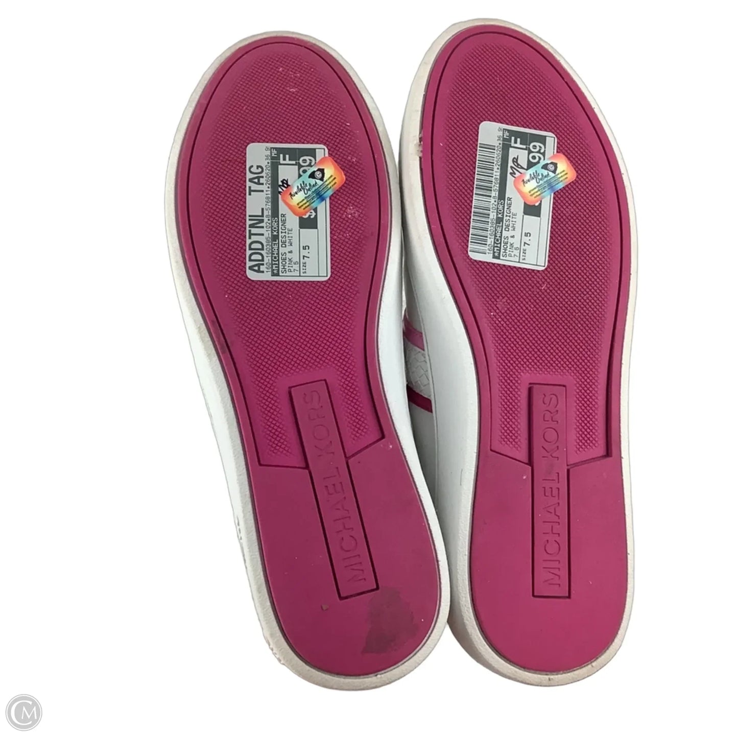 Shoes Designer By Michael Kors In Pink & White, Size: 7.5
