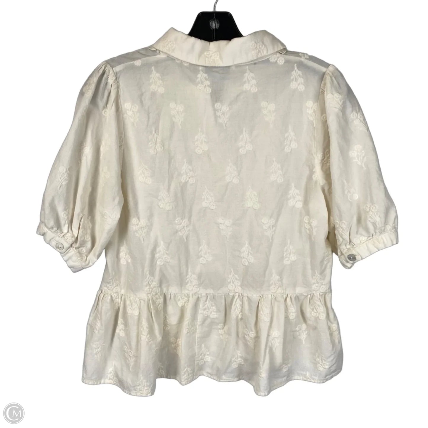 Blouse Short Sleeve By She + Sky In Cream, Size: M