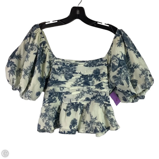 Top Short Sleeve By &merci In Blue & Cream, Size: L