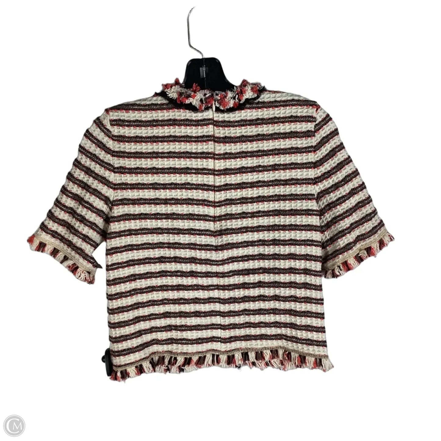 Top Short Sleeve By Zara In Striped Pattern, Size: Xs