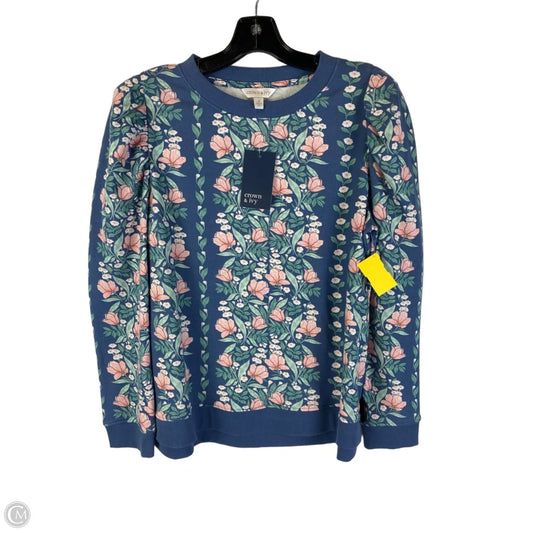 Sweatshirt Crewneck By Crown And Ivy In Floral Print, Size: M