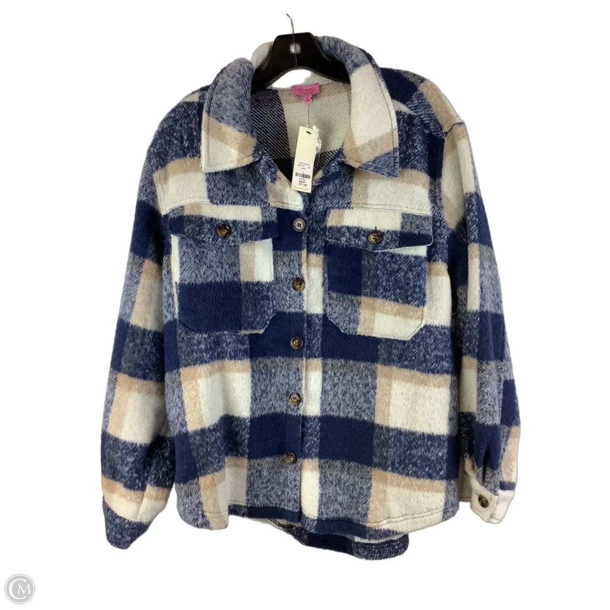 Jacket Shirt By Mi Ami In Plaid Pattern, Size: L