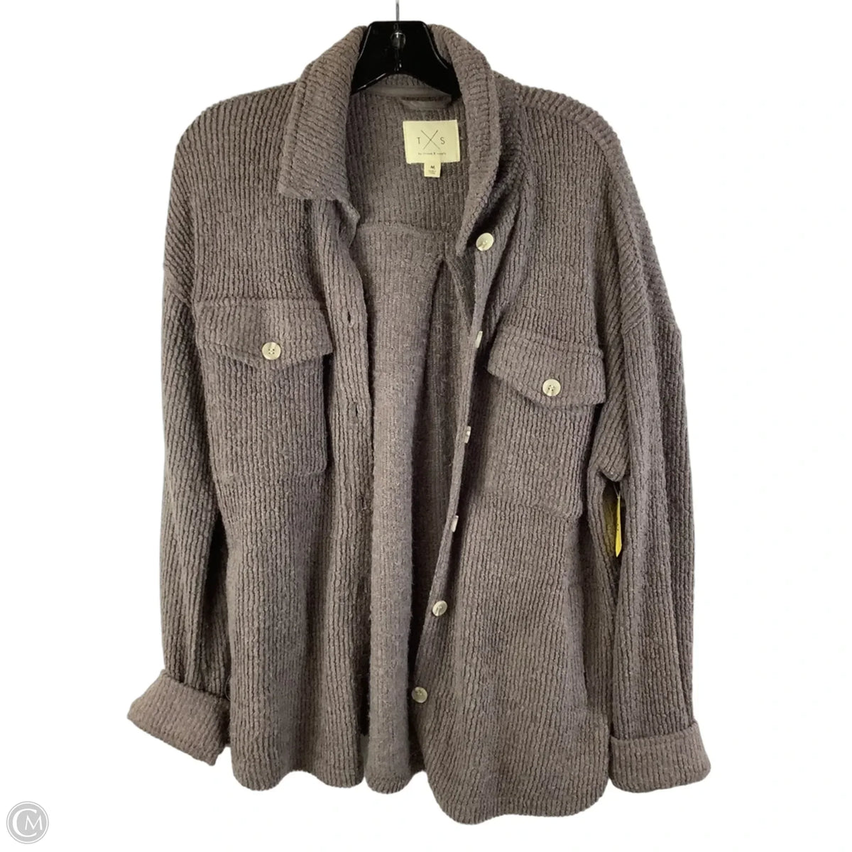Jacket Shirt By Clothes Mentor In Brown, Size: M