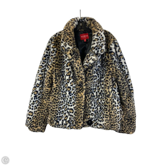 Coat Faux Fur & Sherpa By Guess In Animal Print, Size: Xl