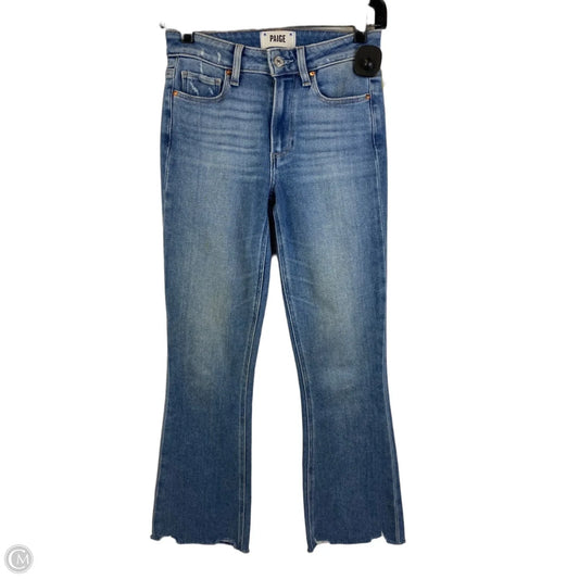 Jeans Flared By Paige In Blue Denim, Size: 0 (24)