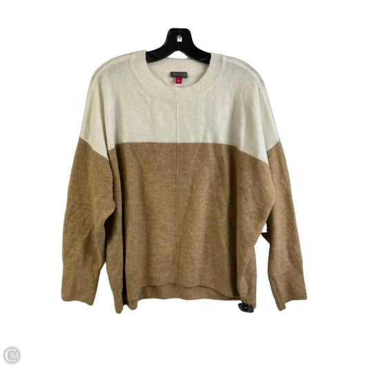 Sweater By Vince Camuto In Tan & White, Size: L