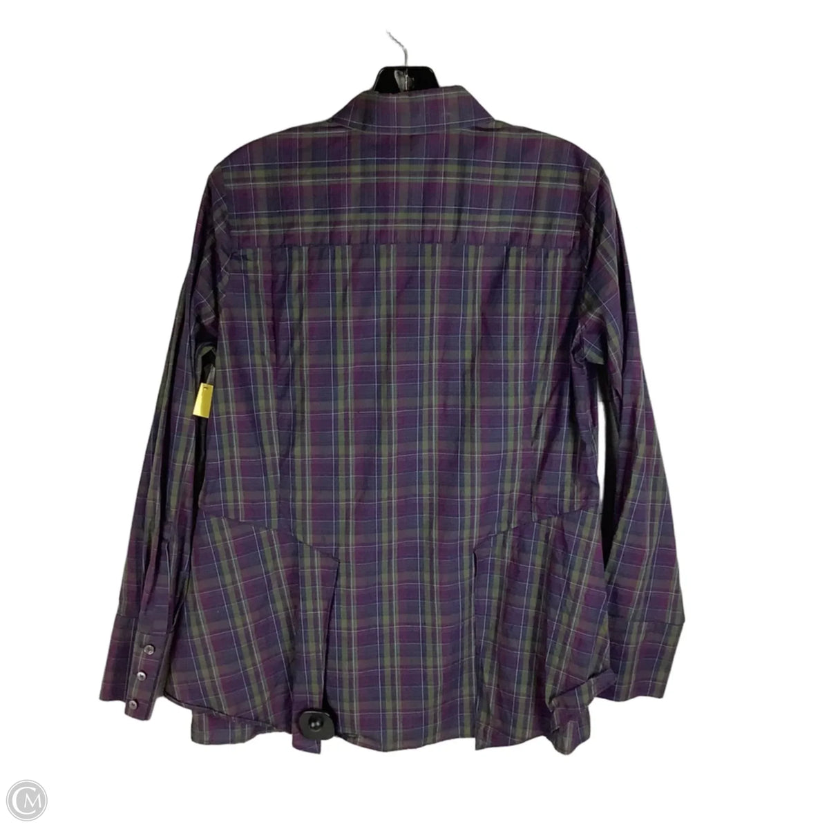 Top Long Sleeve By Per Se In Plaid Pattern, Size: 6