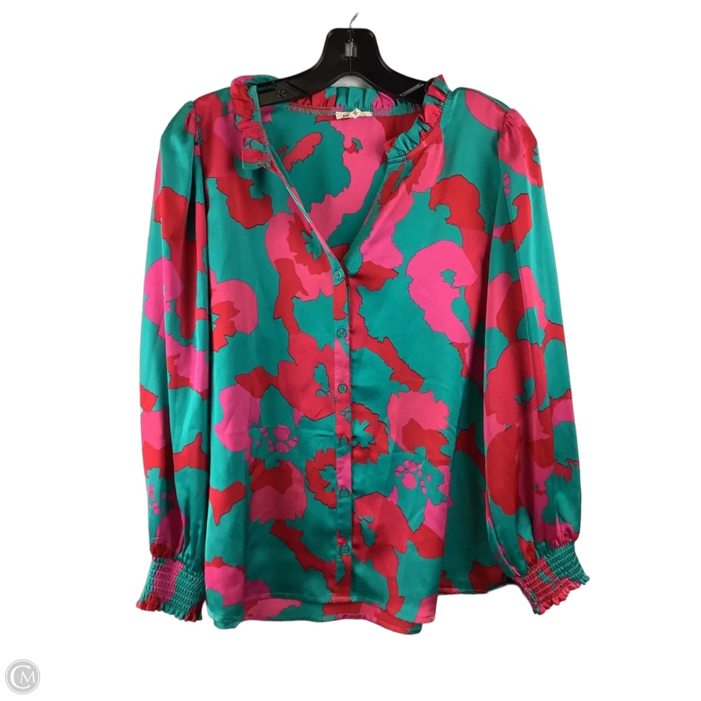 Top Long Sleeve By Jodifl In Green & Red, Size: S