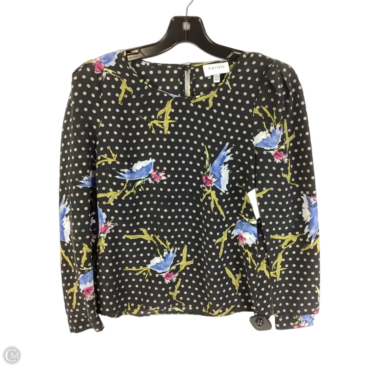 Top Long Sleeve By Cmb In Polkadot Pattern, Size: Xs