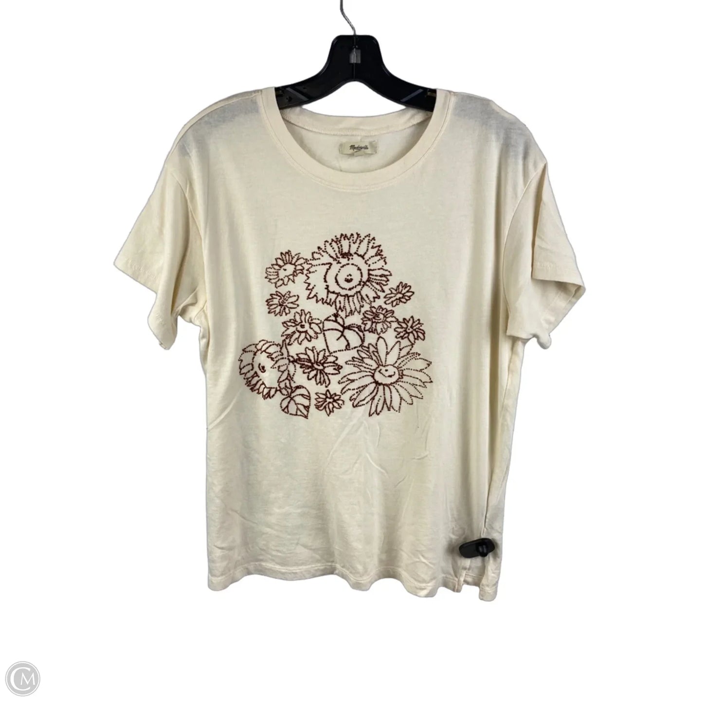 Top Short Sleeve By Madewell In Cream, Size: M
